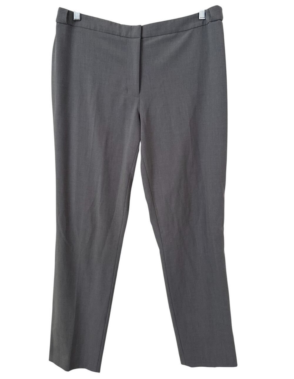 Calvin Klein Gray High Rise Zip Closure Dress Pant Size 12 Preppy Office Minimal